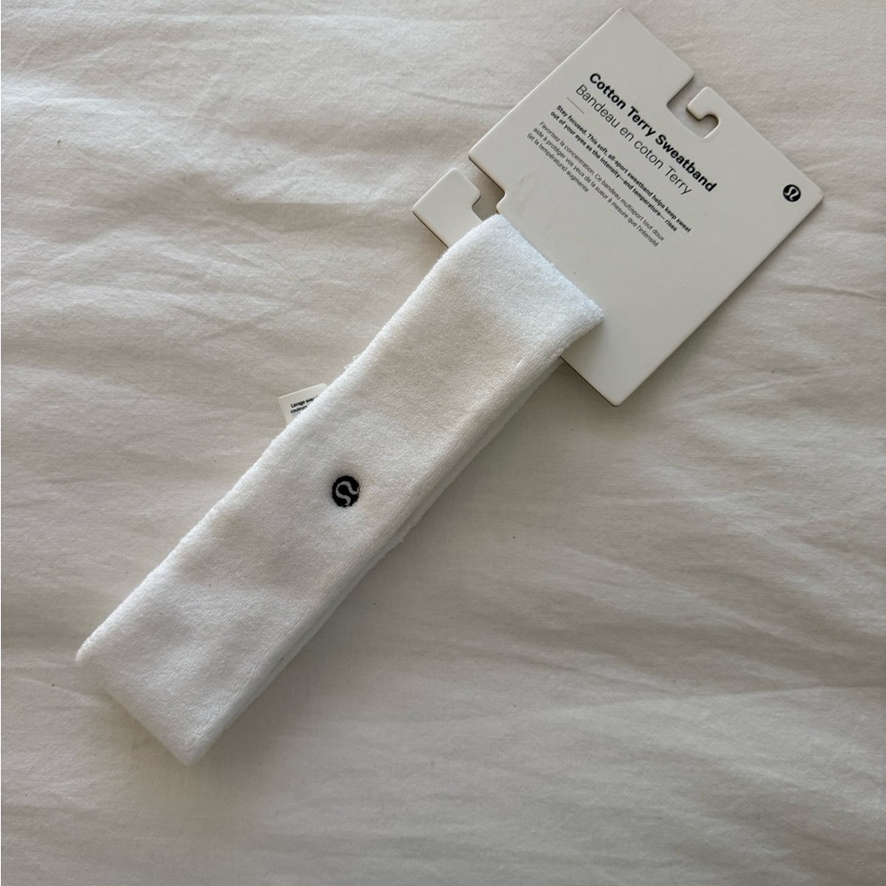 lululemon athletica White Cotton Terry Headband